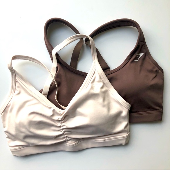 Gymshark Other - Gymshark XS Scoop Neck Training Sports Bra & Ruched Training Sports Bra Set